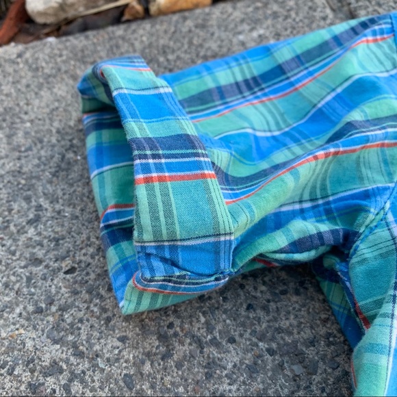 Boys Blue Plaid 100% Cotton Button Up Shirt | 24 Mo - Picture 8 of 9